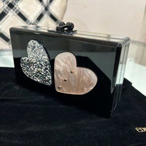 Edie Parker Heart Acrylic Clutch